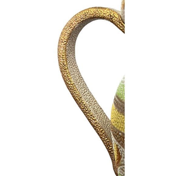 VTG Fratelli Fanciullacci Pebbled Lava Glaze Art Pottery Pitcher/Vase-Signed - Picture 9 of 14